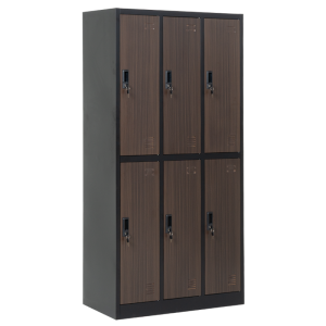 Метален шкаф Carmen CR-1243 J - черен-орех