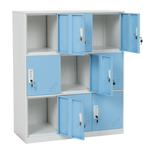 Метален шкаф Carmen CR-1298 J - бял / син