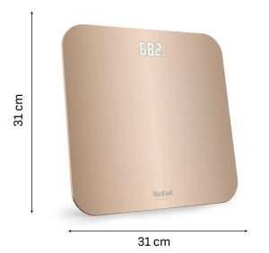 Везна Tefal PP1900V0 Classic 3 Dune Metal, glass platform (31x31cm, 5mm), 180Kg / 100g, display (75x25), back light display, 3 x AAA battery included