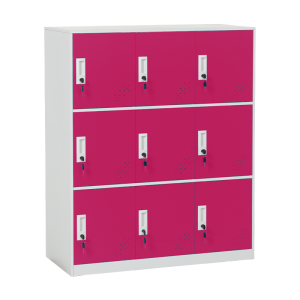 Метален шкаф Carmen CR-1298 J - бял / розов