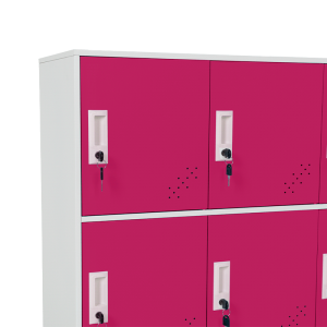 Метален шкаф Carmen CR-1298 J - бял / розов