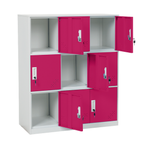 Метален шкаф Carmen CR-1298 J - бял / розов