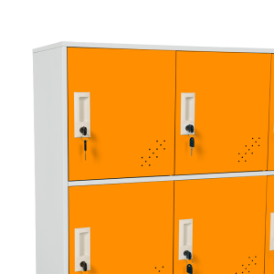 Метален шкаф Carmen CR-1298 J - бял / оранжев