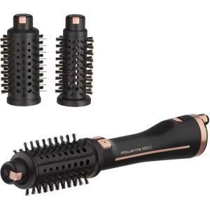 Електрическа четка за коса Rowenta CF9625F0 Brush Ultimate Experience, Rotative, 2-In-1 Performance And Efficiency,Style Assist Program, Three Brushes To Cover All Hair Types, Pro Keratin Bristles, Ionic Generator, Compact And Ergonomic With Pouch