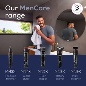 Машинка за бръснене Beurer MN8X rotary shaver, 360° flexible shaver head, Magnetic fixation, LED display, Waterproof (IPX7), Quick-charge function  (10 min OT; 5 min CT), Incl. charger and storage station, protective cap and cleaning brush
