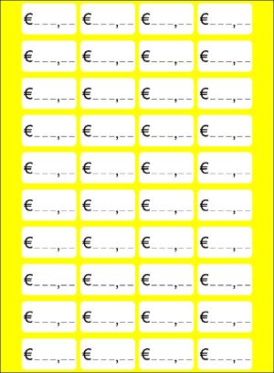 Етикети за цени EURO 28х16 mm 50л.х40ет./бандерол Бели