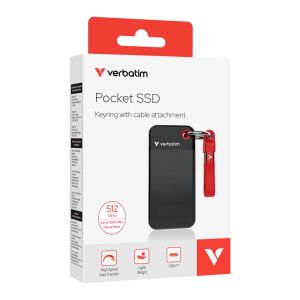 Твърд диск Verbatim Pocket SSD USB 3.2 Gen 2 512GB Black/Red
