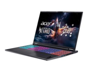 Лаптоп Acer Nitro 16S AI, AN16S-61-R28Q , AMD Ryzen AI 9 365 (up to 5.0Ghz, 24MB), 16" WQXGA (2560x1600)IPS 180Hz, 16GB, 1024GB, GeForce RTX 5070 8GB GDDR7, WiFi 6E, BT 5.3, No Os, Black + Acer Nitro KG240YP0bi, 23.8''