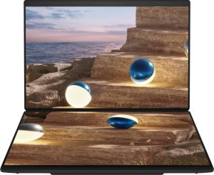 Лаптоп Asus ZenBook Duo 14 UX8407AA-SN130X, Screen Pad Plus, INTEL Ultra 9  PTL U9-H484 (16C) 14" OLED, WQXGA+ ( 2880X1800 ) 16:10Touch, 32GB, 2TB SSD, Soft Keyboard, Windows 11 Pro,Moher Gray, Sleeve