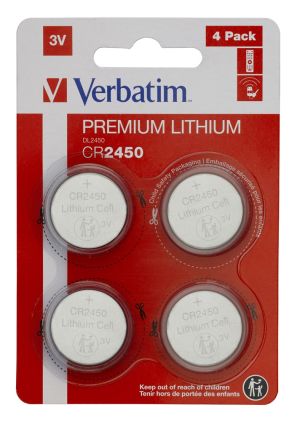 Батерия Verbatim Lithium Battery CR2450 3V 4 Pack