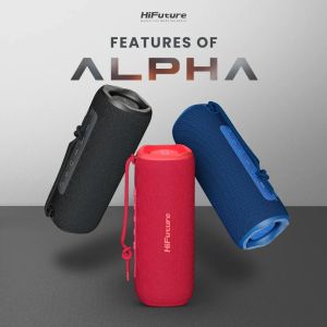 Тонколони HiFuture Alpha Black, Bluetooth 5.3, IPX7 Waterproof, 20W Output, Pair to Play (TWS Mode), Up to 12 Hours Playtime, Built in 2-in-1 Amplifier