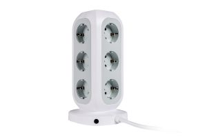 Разклонител Verbatim EUPT-01 EU Power Tower 11 AC with 2 x USB-C / 2 x USB-A