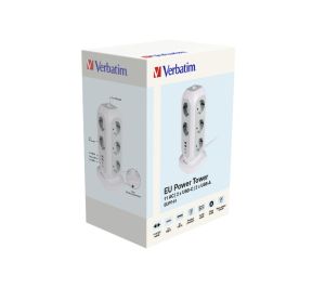 Разклонител Verbatim EUPT-01 EU Power Tower 11 AC with 2 x USB-C / 2 x USB-A