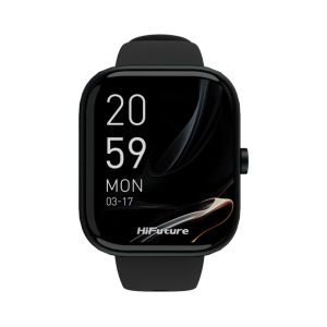 Часовник HiFuture Lume Black, 1.85 " IPS, Powered by Dual Core, Aerospace-Grade Ultra Light Aluminum Frame, Bluetooth Call, 3D User Interface, 1ATM Waterproof, 24/7 True Heart Rate & Blood Oxygen Sensor, 100+ Sports Mode, Up to 7 days daily use