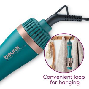 Електрическа четка за коса Beurer HC 45 Ocean 2-in-1 volumising hair dryer brush,  ionic function, caremic coating, 1000W, 2 heat and blower settings incl. cold air function