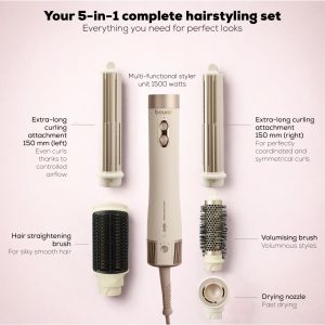 Електрическа четка за коса Beurer HT 100 Multistyler, Airstyler 5-in-1, Ceramic-tourmaline coating; Quiet up to 75 dB ; x 3 blower & temperature settings; storage bag & heat protection glove