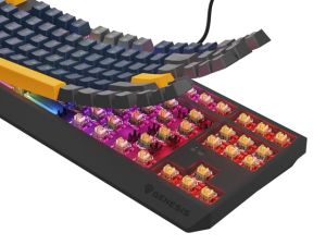 Клавиатура Genesis Gaming Keyboard Thor 230 TKL Naval Blue Positive US Black RGB Mechanical Outemu Panda