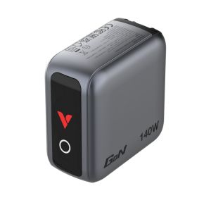 Зарядно устройство Verbatim Mini GaN Charger 140W with Display + 140W USB-C to USB-C Cable (Charger and Data transfer) Grey