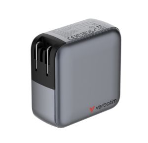 Зарядно устройство Verbatim Mini GaN Charger 140W with Display + 140W USB-C to USB-C Cable (Charger and Data transfer) Grey