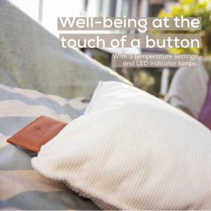 Термоподложка Beurer HK 77 Heaty cashmere-creme; lithium-ion battery; Soft velvet cushion cover machine-washable at 30°C; 3 temperature settings; Fast heating; BSS; 45(L)x45(W) cm