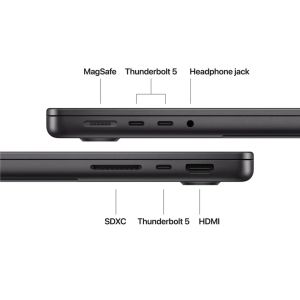 Лаптоп Apple 14-inch MacBook Pro: Apple M5 Pro chip with 15-core CPU and 16-core GPU, 24GB, 1TB SSD - Space Black