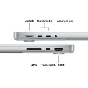 Лаптоп Apple 14-inch MacBook Pro: Apple M5 Pro chip with 18-core CPU and 20-core GPU, 24GB, 2TB SSD - Silver