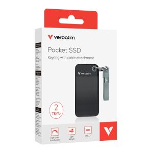 Твърд диск Verbatim Pocket SSD USB 3.2 Gen 2 2TB Black/Grey