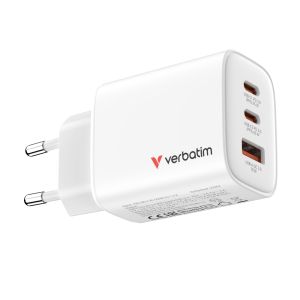 Зарядно устройство Verbatim Essentials GaN Charger 65W EU plug White