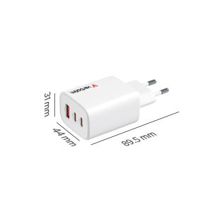 Зарядно устройство Verbatim Essentials GaN Charger 65W EU plug White