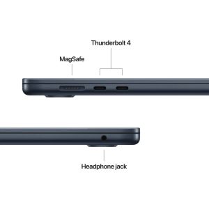 Лаптоп Apple MacBook Air 15.3: Apple M5 chip with 10-core CPU and 10-core GPU, 24GB, 1TB SSD - Midnight