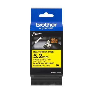 Консуматив Brother HSe-611E 5.2mm Black on Yellow Heat Shrink Tape