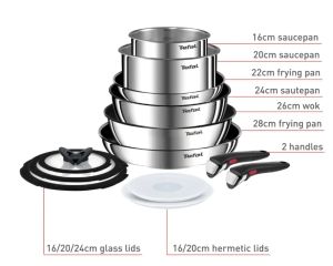 Комплект тигани и тенджери Tefal L897SD74 Tefal SET 13PCS G6 ING EMOTION IND SS
