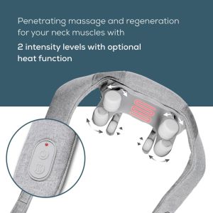Масажор Beurer MG 154 4D Battery-Powered Neck Massager, 4 massage heads + 2 massage fingers;  2 speed; Hands-free; Automatic switch-off; Heat function; Washable removable cover