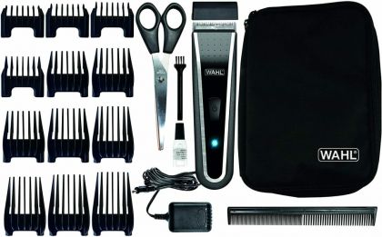 Машинка за подстригване Wahl 1901.0465, Lilthium Pro LCD 1901, Lithium Ion Clipper 8 attachment combs, scissors, and LED charge indicator