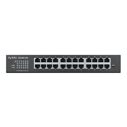 Комутатор ZyXEL GS1900-24E, 24-port GbE L2 Smart Switch, desktop, fanless