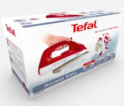 Ютия Tefal FV1543E0, Red, 2100W - 0-25g/min - shot 100g/min - ceramic plate - anti drip - water tank 250 ml